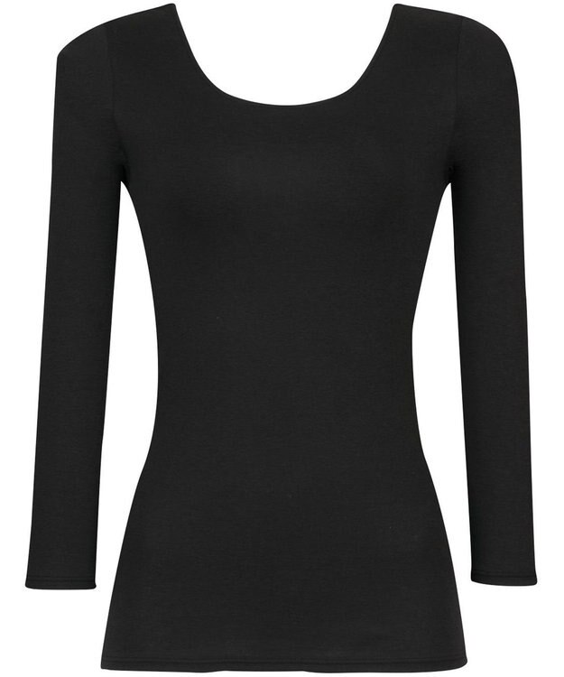 WACOAL 【スゴ衣】 あったかインナー 8分袖 ふんわりあったか 「天綿」使用 吸湿発熱性 長袖 綿混(身生地) 肌着 CLD325 /ワコール ブラック