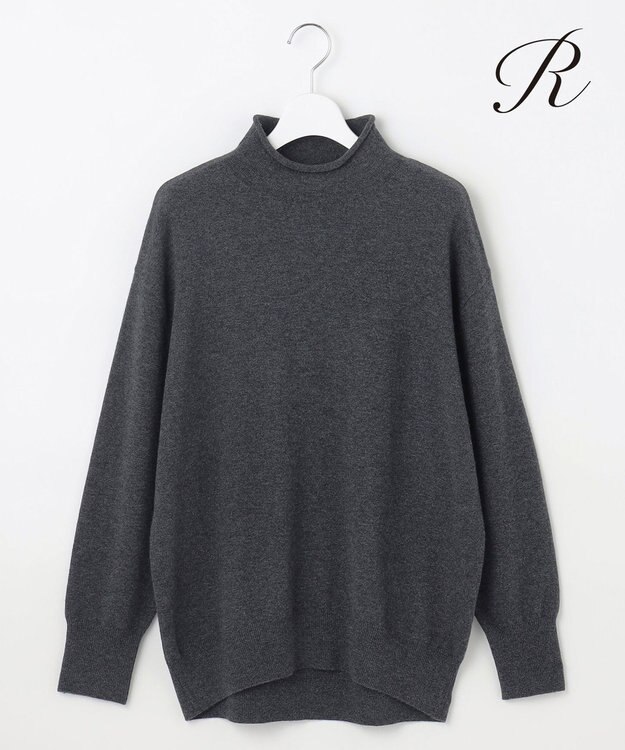 23区 【R(アール)】ウールカシミヤ ロールネックニット チャコールグレー系