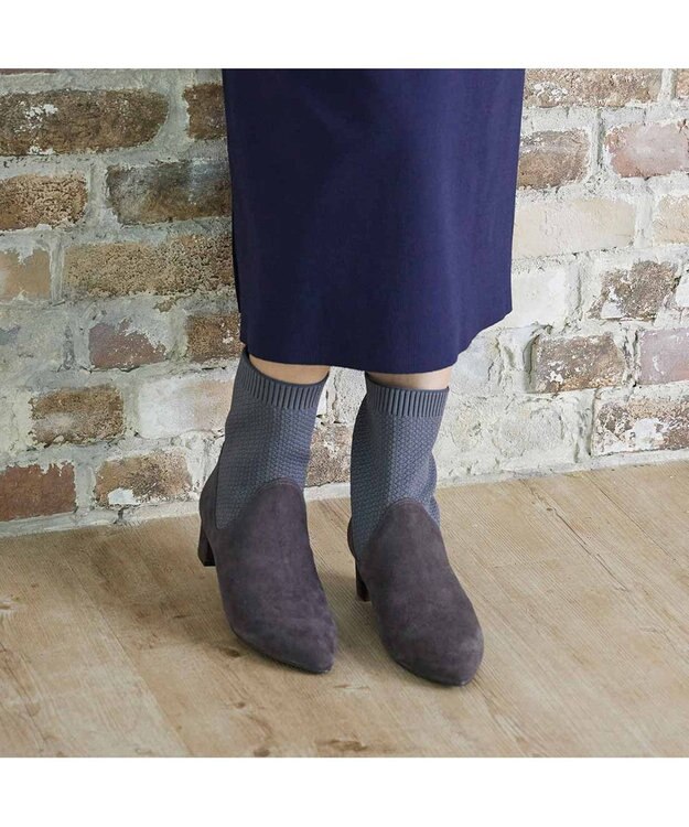 Riz raffinee <Riz raffinee> ポインテッドニットブーツ グレースエード