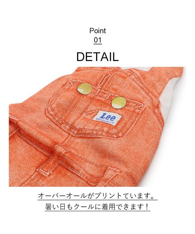 PET PARADISE Ｌｅｅ つなぎ風  ロンパース 【小型犬】《ブルー/オレンジ》クールマックスエコメイド オレンジ