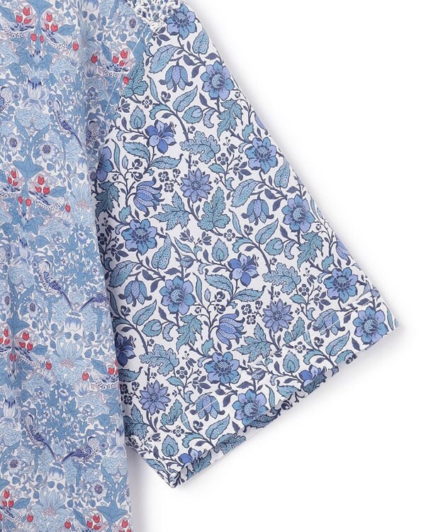 JOSEPH HOMME 【LIBERTY】クレイジーリバティ　半袖レギュラーシャツ サックスブルー系
