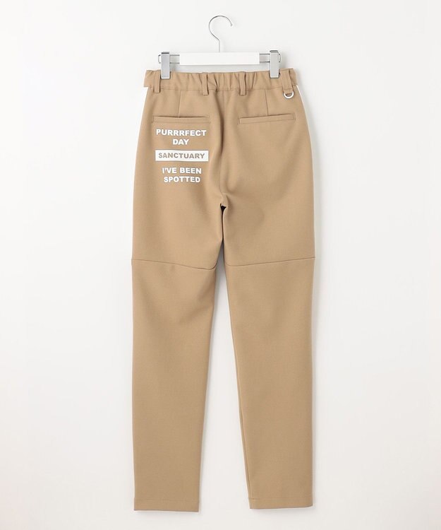 PW CIRCULUS 【WOMEN】【洗える/帯電防止/ストレッチ】ロゴ サイドライン パンツ ベージュ系