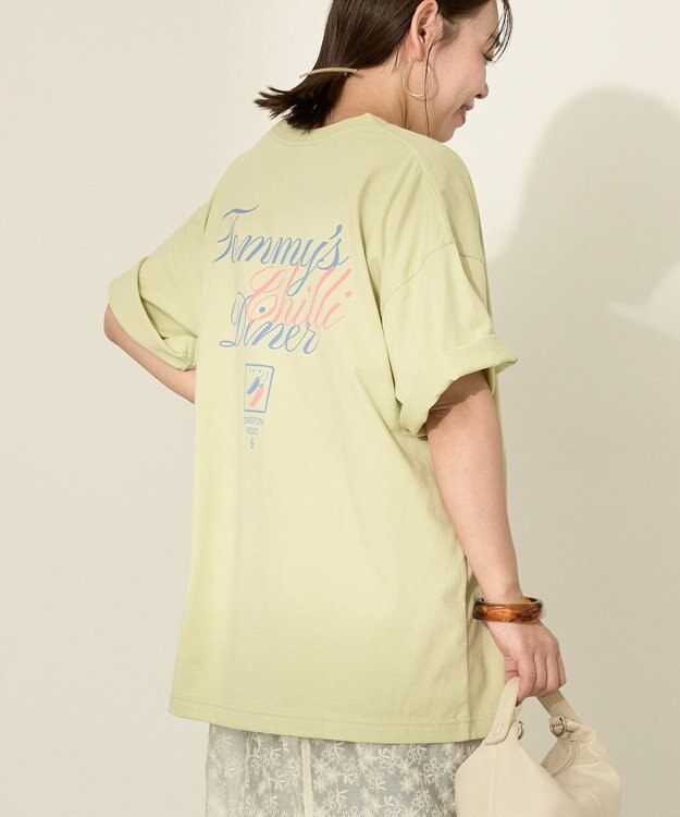 AMERICAN HOLIC バックロゴプリントTシャツ Lime Green
