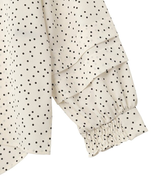 YECCA VECCA 2way裾アレンジパール釦ブラウス Dot