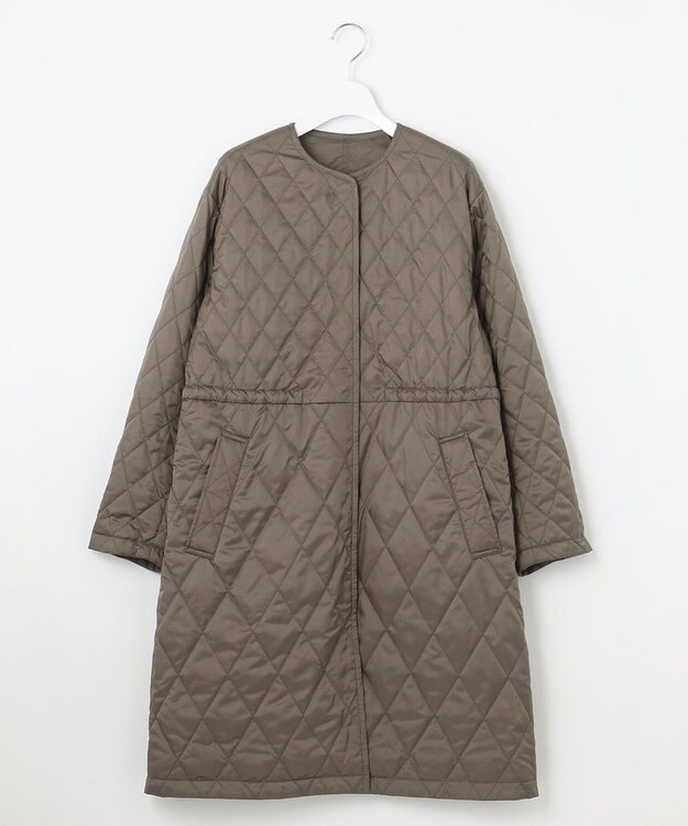 自由区 【洗える/リバーシブル】ブライトキルト リバーシブルコート カーキ系