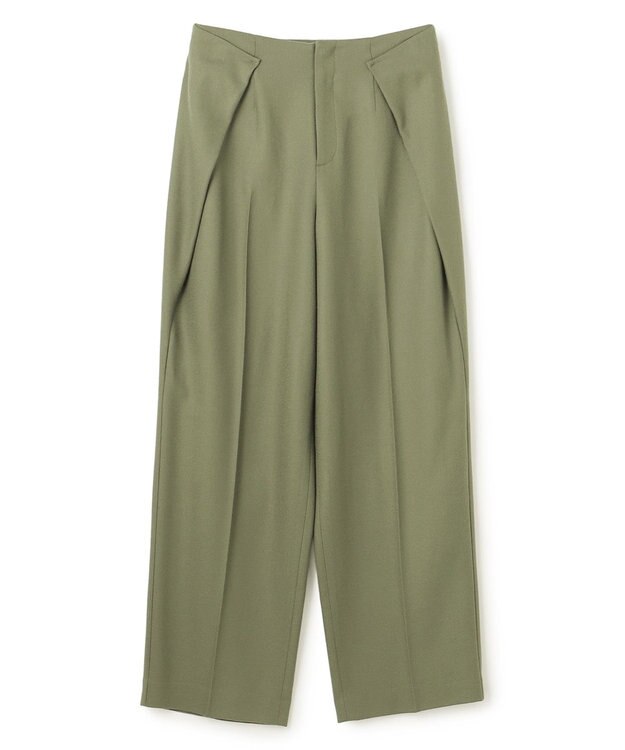 BEIGE， TERNES / 変形タックウールワイドパンツ L.Khaki