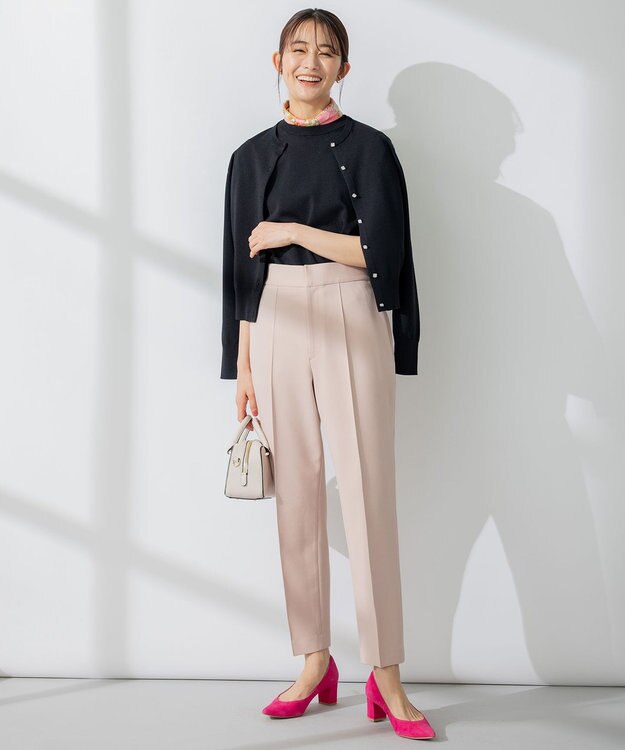 組曲 【8色展開・アンサンブル対応】ブーケカラーカーディガン ブラック系