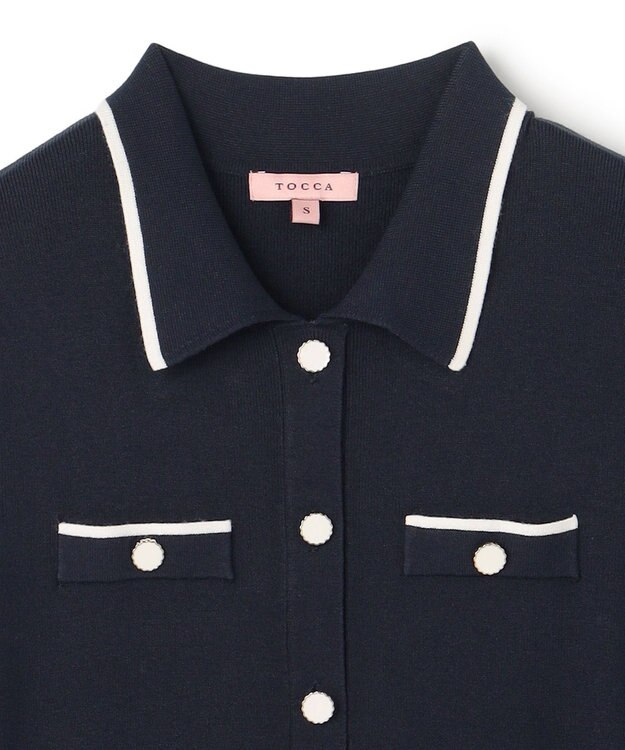 TOCCA BI-COLOR KNIT DRESS ニットドレス ネイビー系