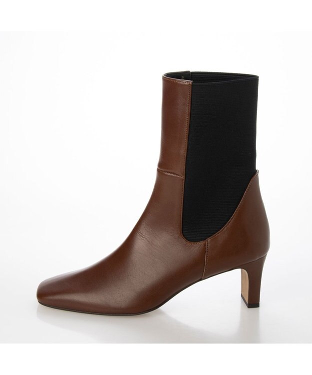 MODE ET JACOMO <MODE ET JACOMO>スクエアトゥサイドゴアブーツ ブラウン