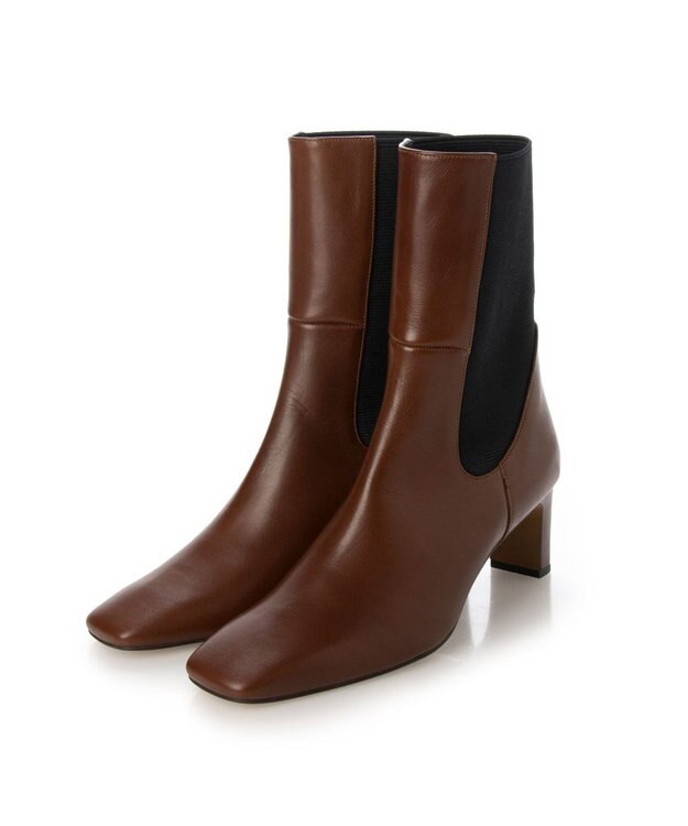 MODE ET JACOMO <MODE ET JACOMO>スクエアトゥサイドゴアブーツ ブラウン