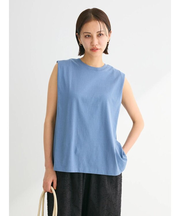 Green Parks ・ＳＵＧＡＲＳＰＯＯＮ【ＣＯＯＬ】タックノースリーブＴＥＥ Blue