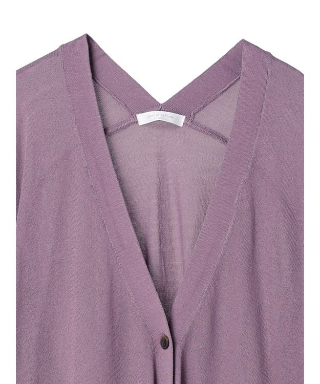 Green Parks 接触冷感シアーニットカーディガン Purple