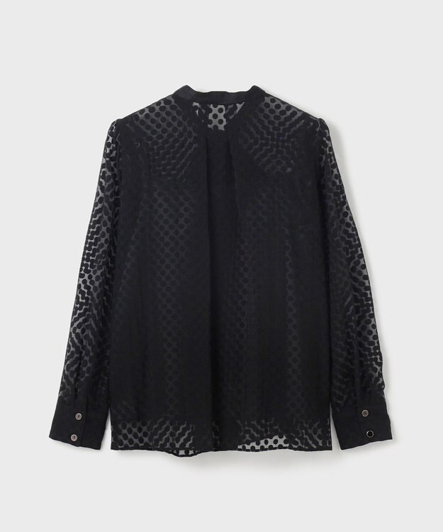 GRACE CONTINENTAL ドットオパールタイ付ブラウス ブラック