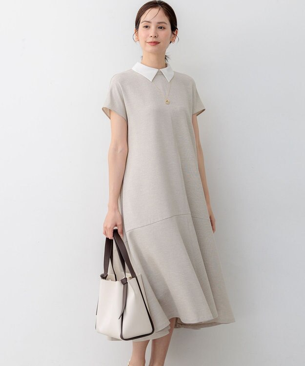 組曲 S 【先行予約】ライトリネンライク ワンピース ベージュ系