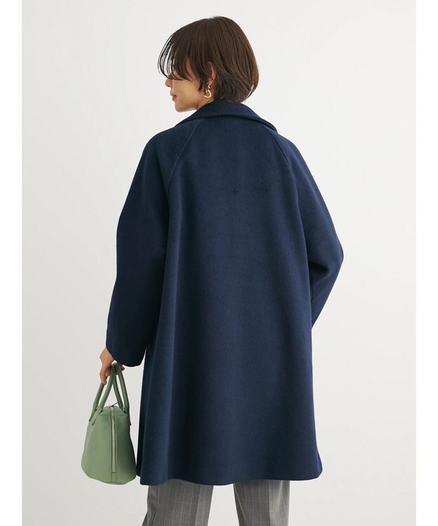 Green Parks ビーバー調テーラードカラーコート Navy