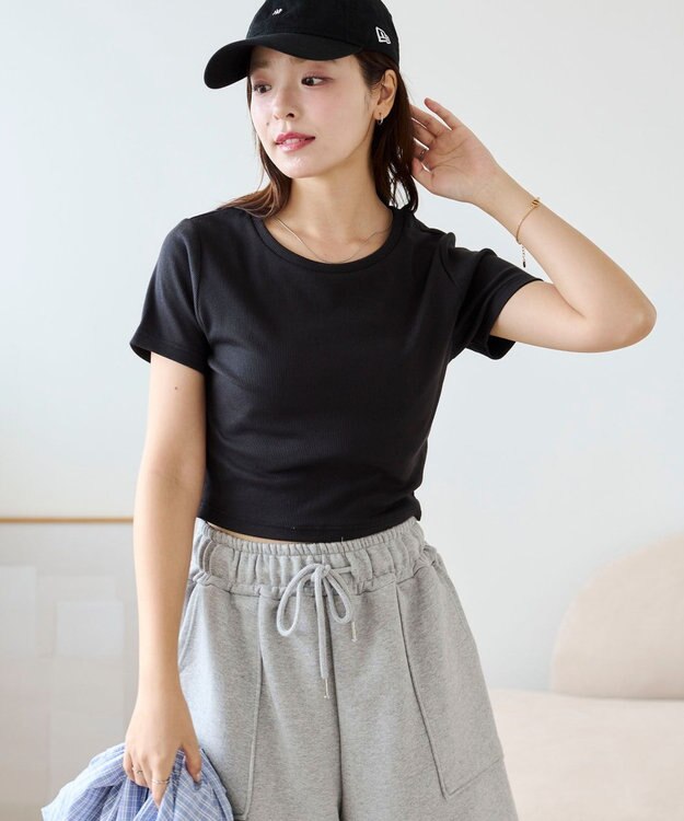 WEGO 【SMサイズ展開】コンパクトリブT ブラック