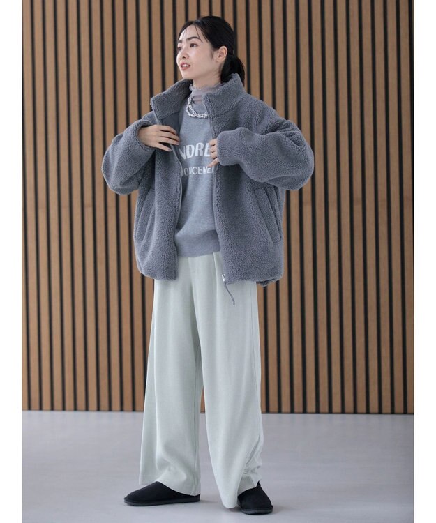 Green Parks スタンドカラーボアブルゾン Gray