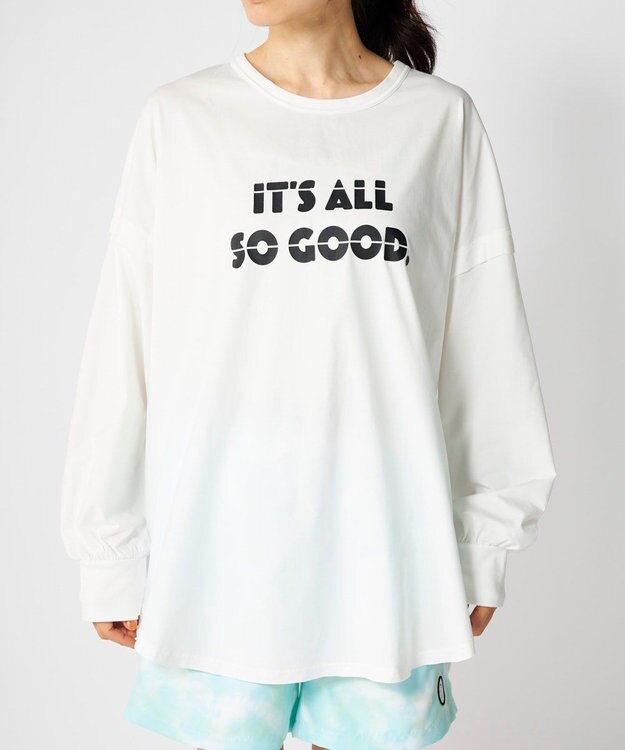 OP／FILA 【RUSTY】らくティブ｜プリント長袖Tシャツ ホワイト