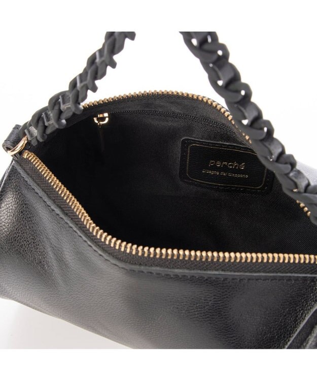 UNBILLION ペルケ perche / カラーチェーン筒形2wayショルダー ブラック