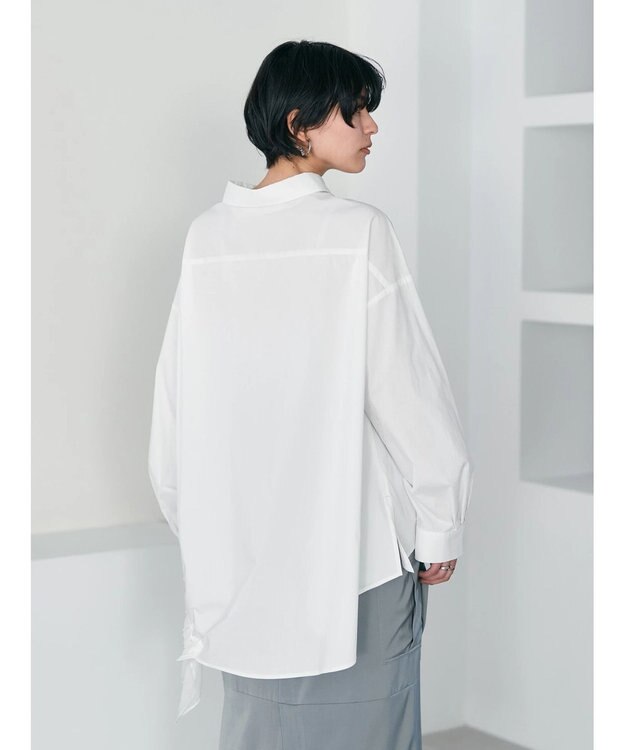 YECCA VECCA シアーMIXアシメシャツ Off White