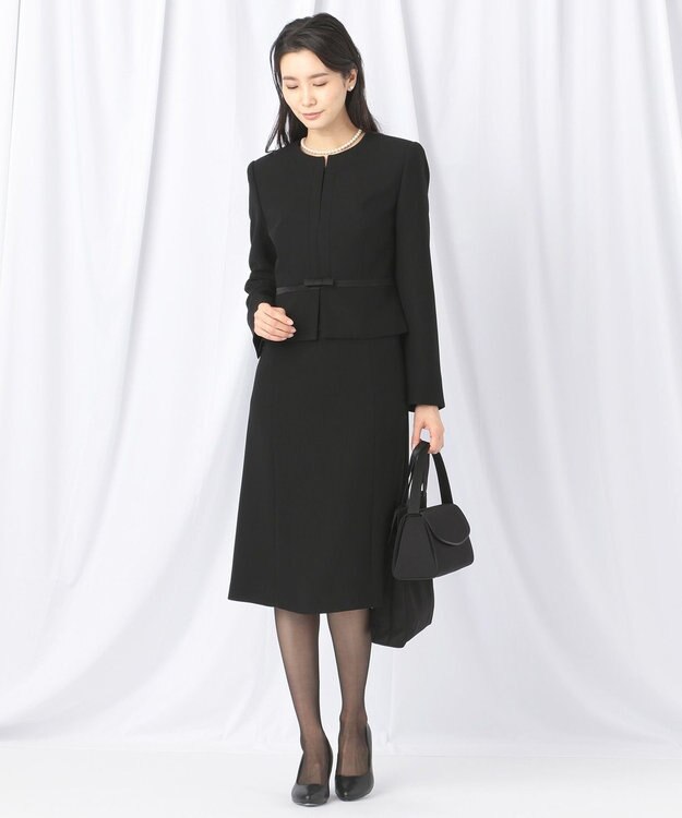 自由区 FORMAL 【オールシーズン対応】バーズアイ ジャケット+ワンピース ブラック系