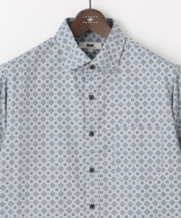 JOSEPH ABBOUD 【キングサイズ・柔らか】ファインパターンプリント シャツ サックスブルー系5