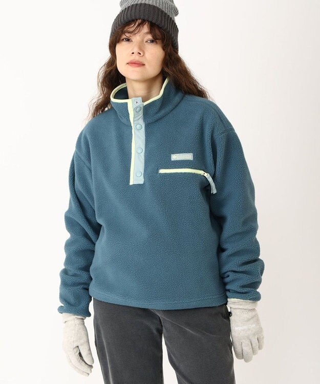 Columbia Columbia/ ウィメンズヘルベチアII クロップドハーフスナップフリース /コロンビア Everblue、 Crushed Blue、 Citron Haze