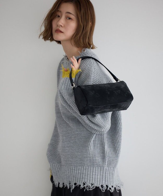 YECCA VECCA 【cache cache】シルクサテンPU筒型ショルダー Black