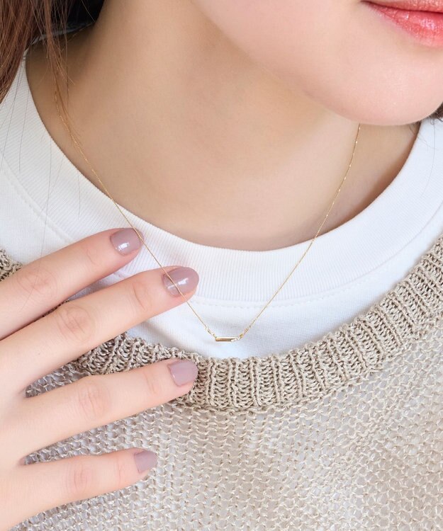 Phoebe 【金属アレルギー対応】ストレートバービジューネックレス　ゴールド ゴールド