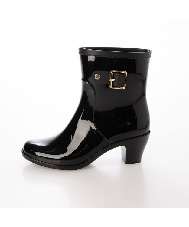 ing <Pitti>【WEB限定】バックルベルトレインショートブーツ ブラック