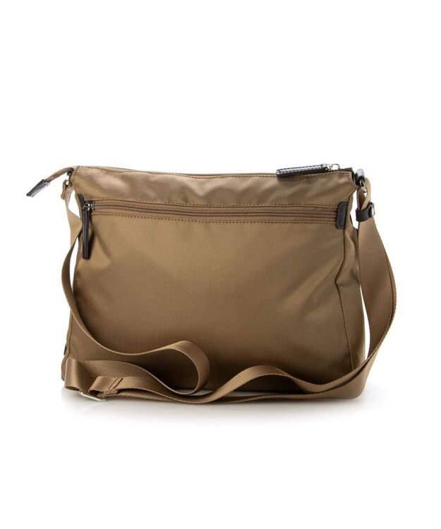 LA BAGAGERIE フロントポケット　スクエアナイロンショルダー　Mサイズ ベージュ