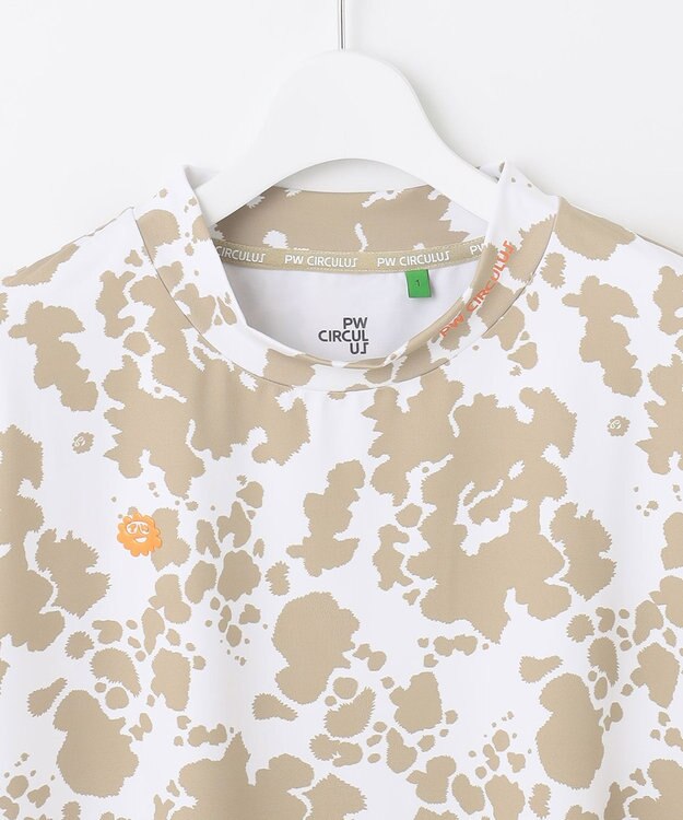 PW CIRCULUS 【WOMEN】【ストレッチ/UVケア】アニマルプリント モックネック シャツ ベージュ系5