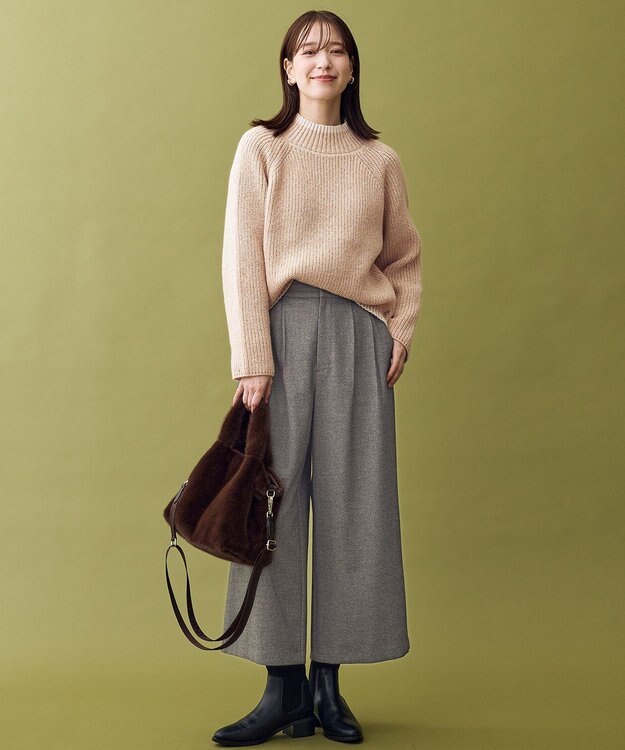 ANY L 【5色展開】バイカラーMIXニット ベージュMIX