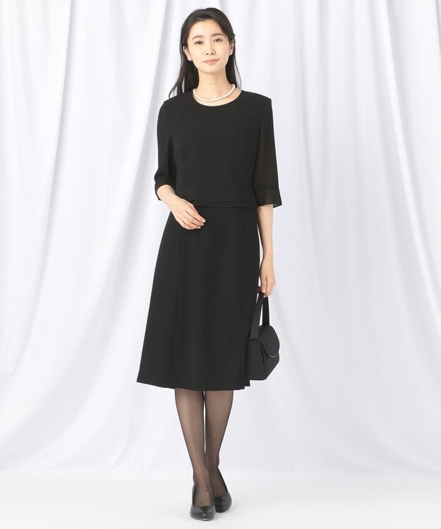 自由区 FORMAL 【オールシーズン対応】バーズアイ ジャケット+ワンピース ブラック系