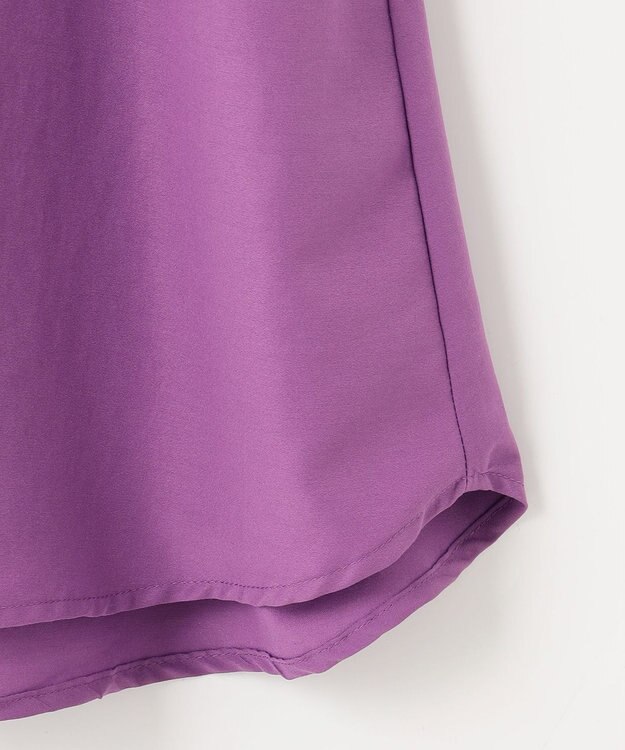 ANY ギャザーショートスリーブブラウス パープル