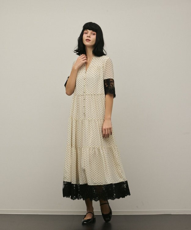 GRACE CONTINENTAL カフタンシフォンワンピース キナリ