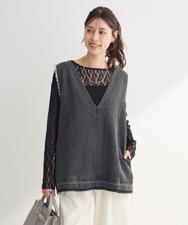 Green Parks ２ｗａｙデニムベスト Black