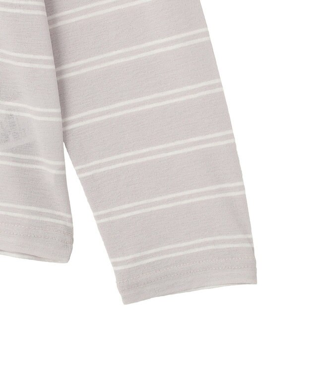 CRAFT STANDARD BOUTIQUE シアーボーダーヘンリーネックロンT Light Gray