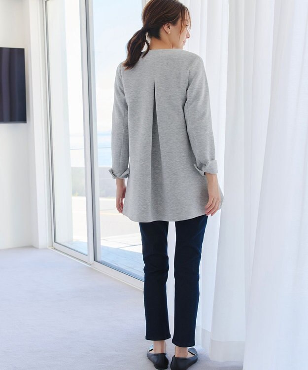 Tiaclasse L 【洗える】ダンボールフレアコート グレー