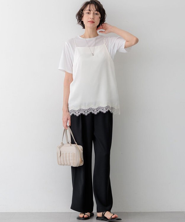 23区 【先行予約】シアーコンフォート クルーネック Tシャツ ホワイト系