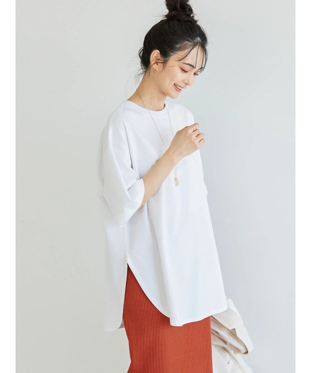 AMERICAN HOLIC 抗菌防臭　Ｄａｉｌｙ！　裾ラウンドカットチュニック Off White