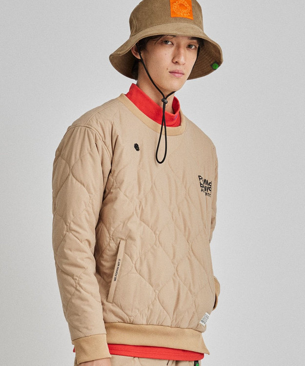 PW CIRCULUS 【MEN】ひょうたんキルティング中綿ブルゾン ベージュ系