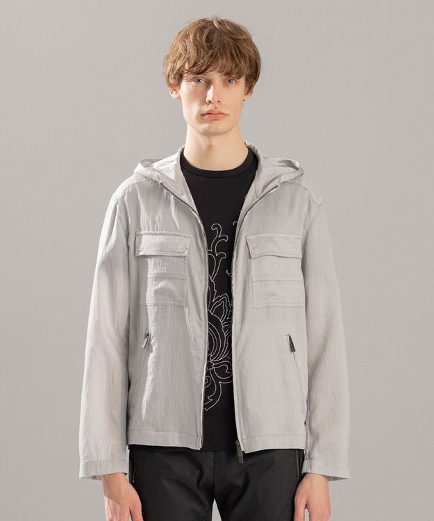 JOSEPH HOMME ストレッチマイヤー　フードブルゾン ライトグレー系