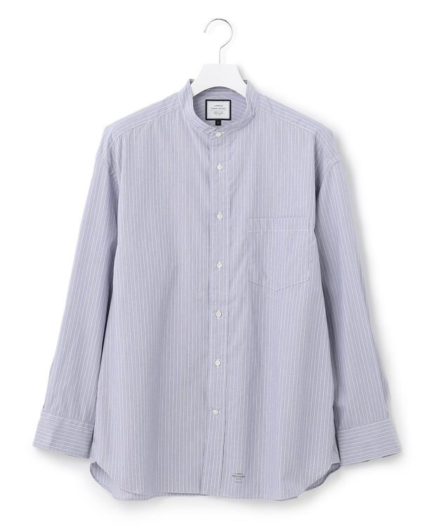 J.PRESS YORK STREET 【UNISEX】タイプライターストライプ シャツ サックスブルー系1