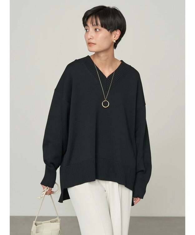 AMERICAN HOLIC エコカルットＶネックプルオーバー Black