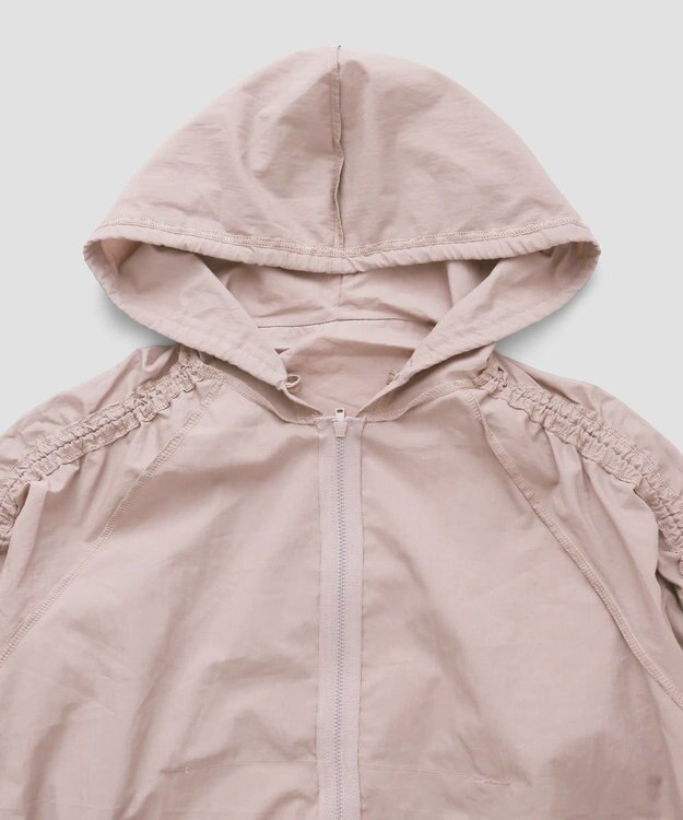 San-ai Resort（三愛水着楽園） WEB限定商品ショートラッシュパーカー付きリブタンキニ水着+レギンス付き5点セット【Beach Queen（ビーチクイーン）】 ピンクベージュ