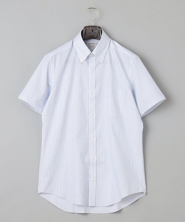 GOTAIRIKU 春夏向け【形態安定】SUMMERPREMIUMPLEATS_ボタンダウン 半袖ドレスシャツ ダルブルー系1