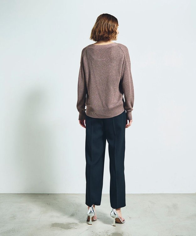 GRACE CONTINENTAL ラメニットカーディガン グレー