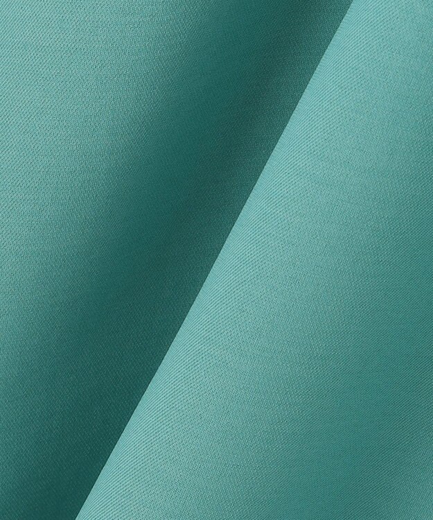 ANY 【洗える】バンドカラーとろみ ワンピース ターコイズ