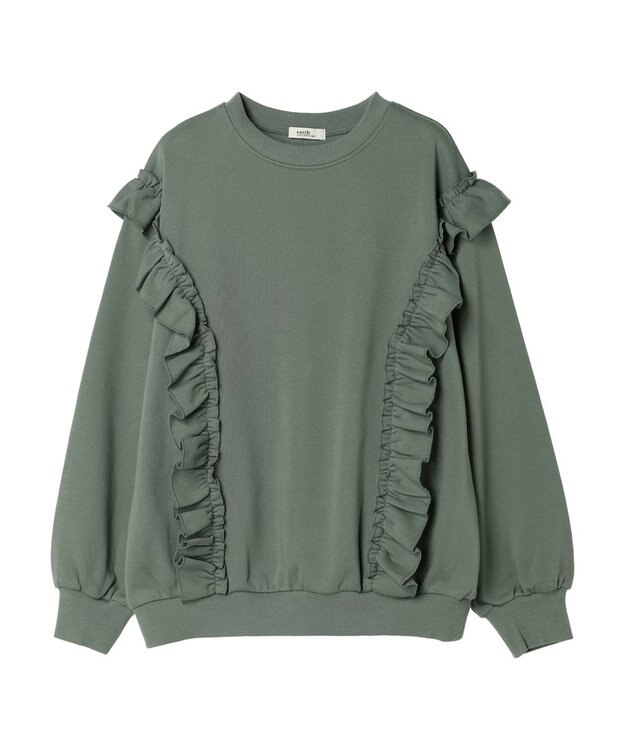 earth music&ecology フリルスウェットプルオーバー Mint